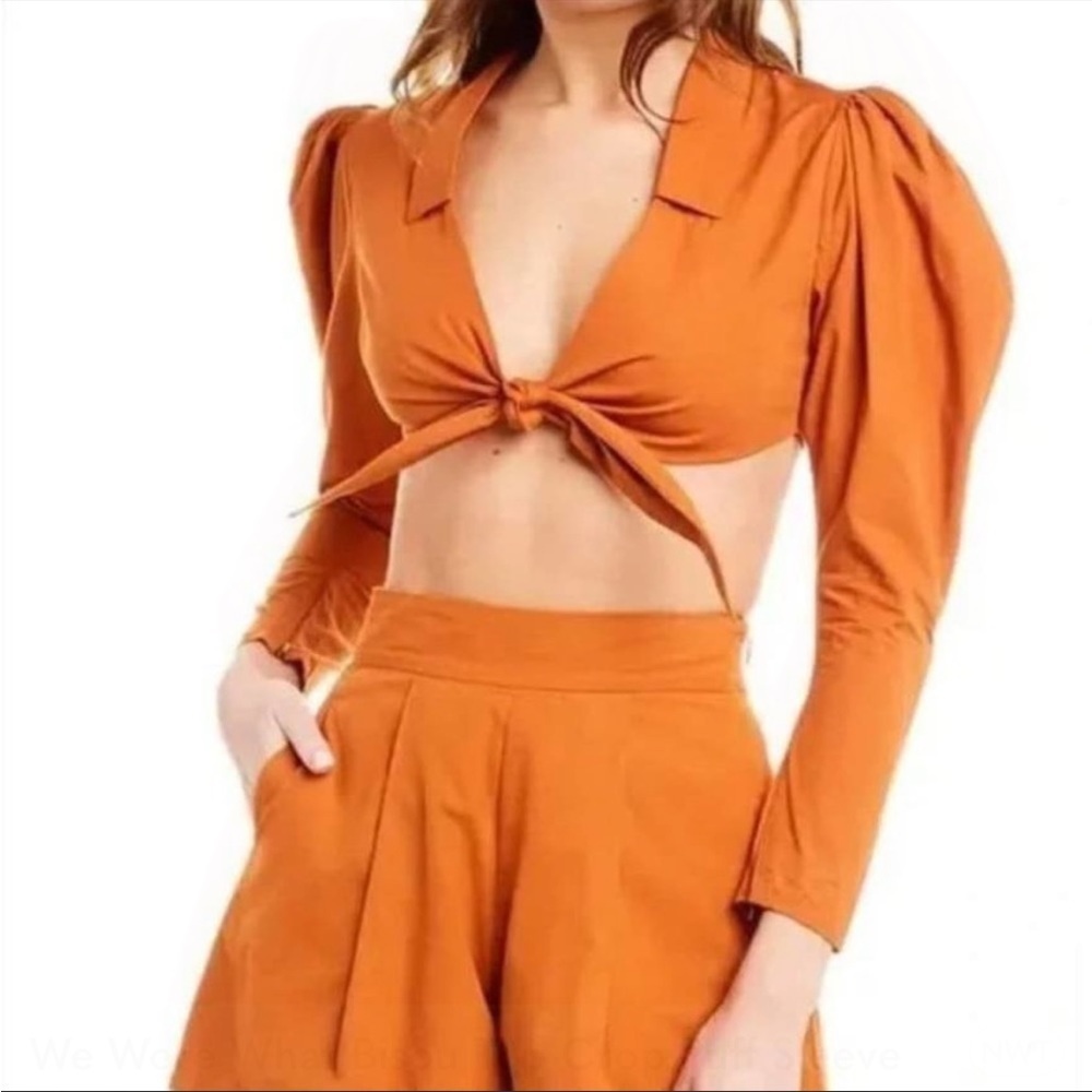 WeWoreWhat Bisou crop tie top